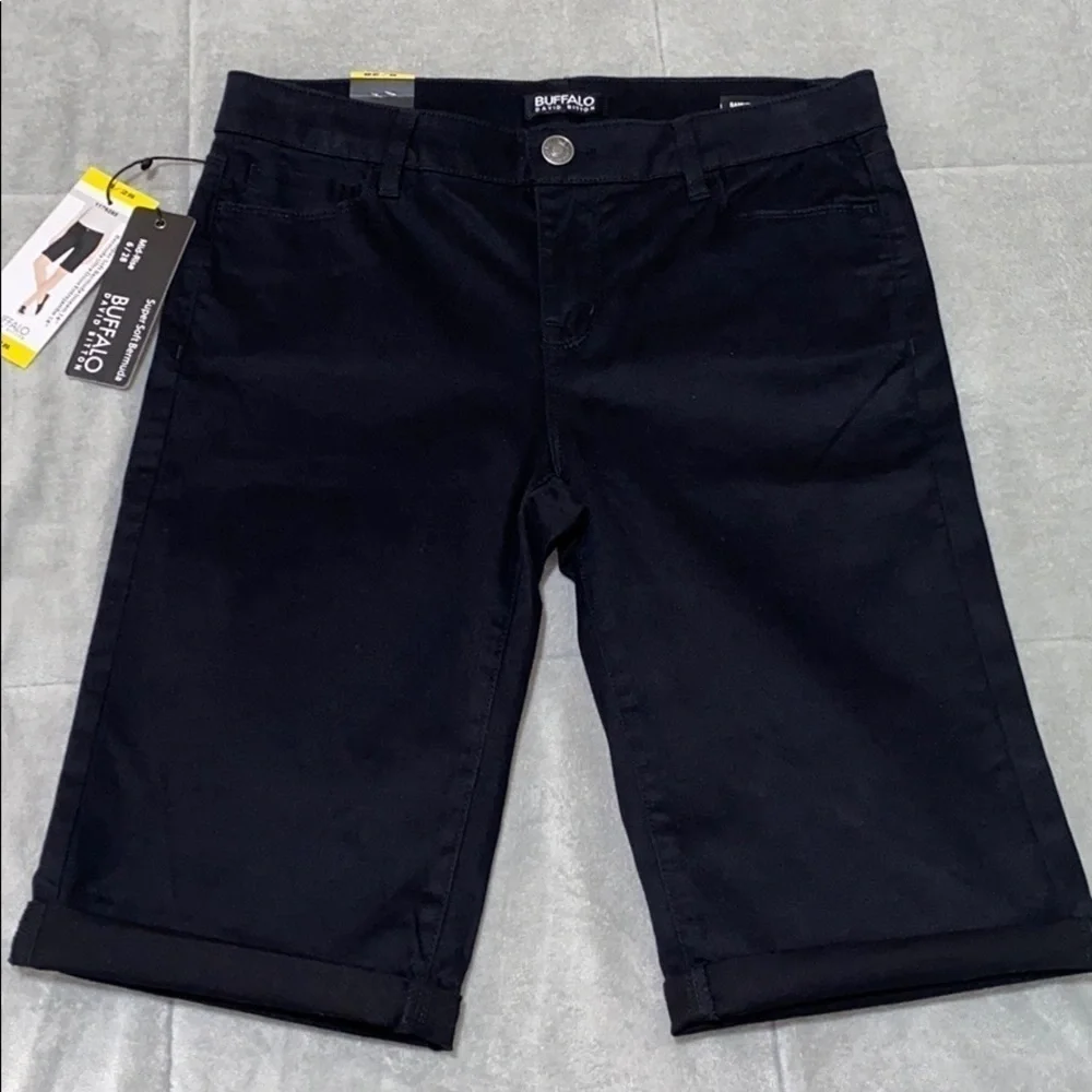 NWT BUFALO David Bitton black Bermuda size 6